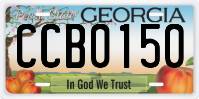 GA license plate CCB0150