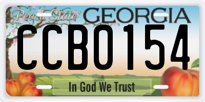 GA license plate CCB0154