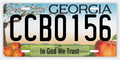 GA license plate CCB0156