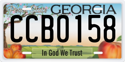 GA license plate CCB0158