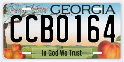GA license plate CCB0164