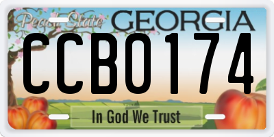 GA license plate CCB0174