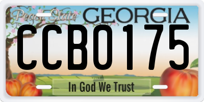 GA license plate CCB0175