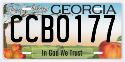 GA license plate CCB0177