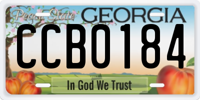 GA license plate CCB0184