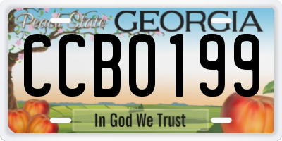 GA license plate CCB0199