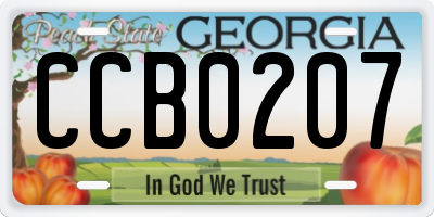 GA license plate CCB0207