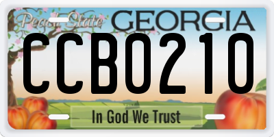 GA license plate CCB0210