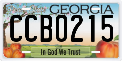 GA license plate CCB0215