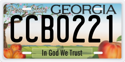 GA license plate CCB0221
