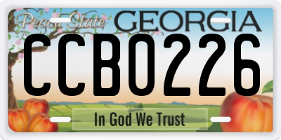 GA license plate CCB0226