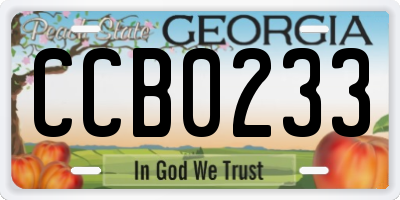 GA license plate CCB0233