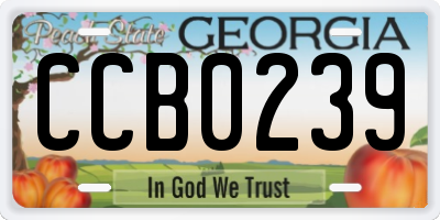 GA license plate CCB0239