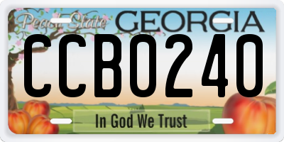 GA license plate CCB0240