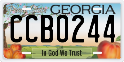 GA license plate CCB0244