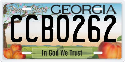 GA license plate CCB0262
