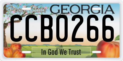 GA license plate CCB0266
