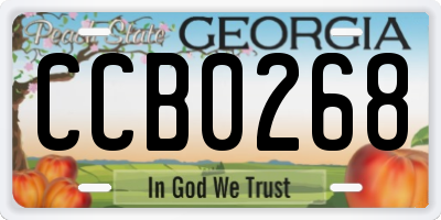 GA license plate CCB0268