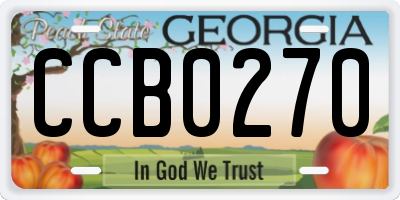 GA license plate CCB0270