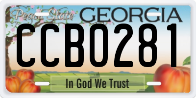 GA license plate CCB0281