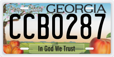 GA license plate CCB0287