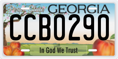 GA license plate CCB0290