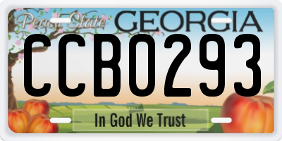 GA license plate CCB0293