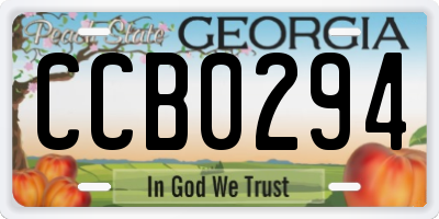 GA license plate CCB0294