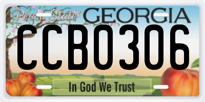 GA license plate CCB0306