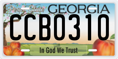 GA license plate CCB0310