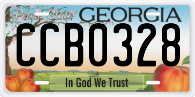 GA license plate CCB0328
