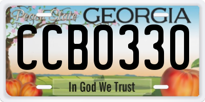 GA license plate CCB0330