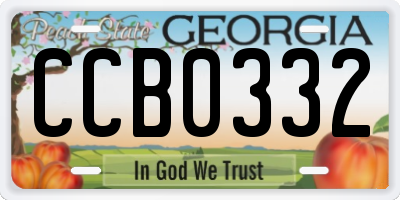 GA license plate CCB0332
