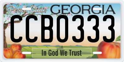 GA license plate CCB0333