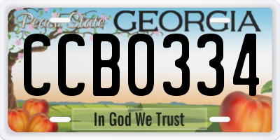 GA license plate CCB0334