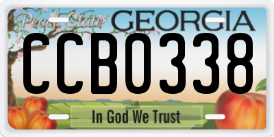 GA license plate CCB0338