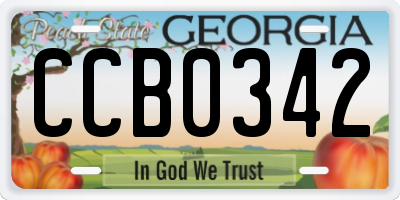 GA license plate CCB0342