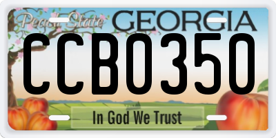 GA license plate CCB0350