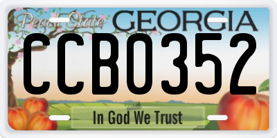 GA license plate CCB0352