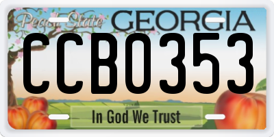 GA license plate CCB0353