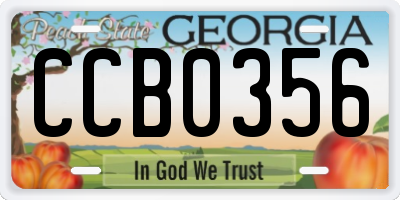 GA license plate CCB0356