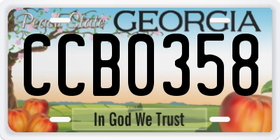 GA license plate CCB0358