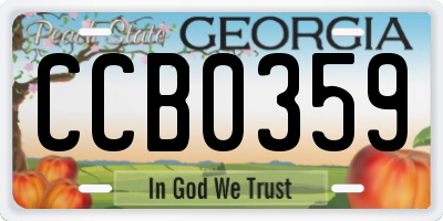 GA license plate CCB0359