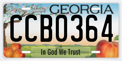 GA license plate CCB0364