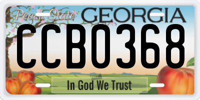 GA license plate CCB0368