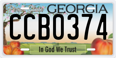 GA license plate CCB0374