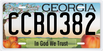 GA license plate CCB0382