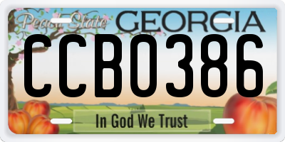 GA license plate CCB0386