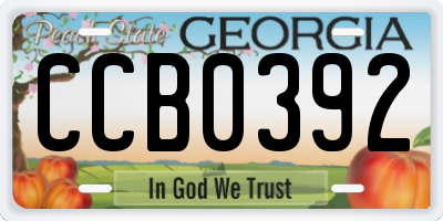 GA license plate CCB0392