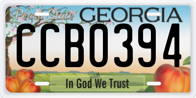 GA license plate CCB0394